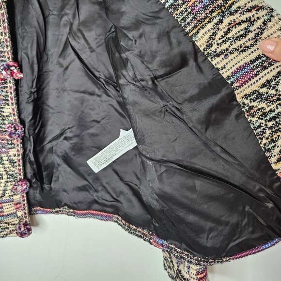 ZARA Jacquard Jacket Sz M Cropped Multicolor Boho Bohemian Multicolor - Picture 10 of 12